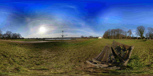 Panorama des Bramscher Hasesees, Bank